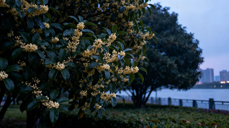 Wait, why do sweet osmanthus blooms give off their thickest, most recognizable scent only on cool quiet autumn nights?